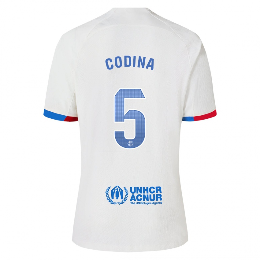 Kinderen Laia Codina #5 Wit Uitshirt Uittenue 2023/24 T-Shirt België