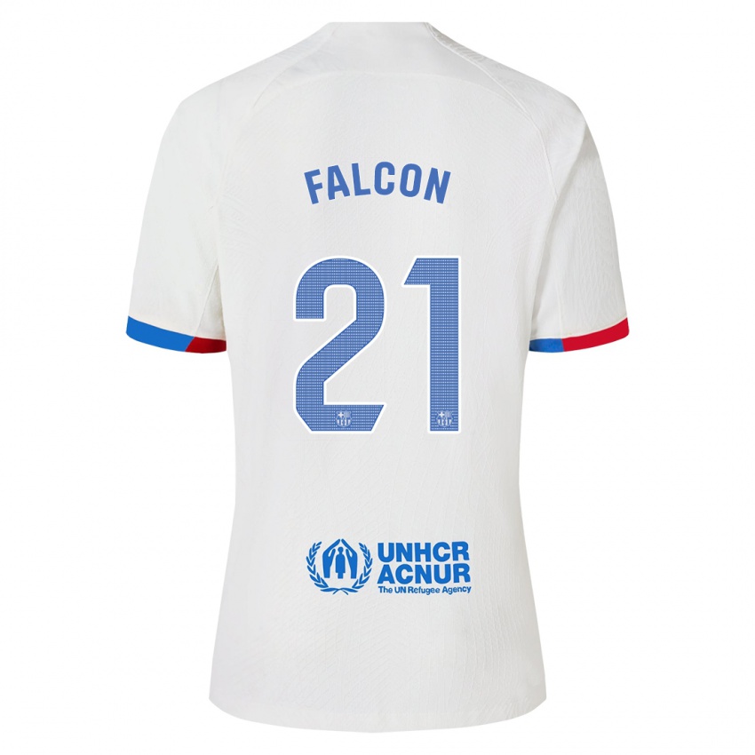 Enfant Maillot Andrea Falcon #21 Blanc Tenues Extérieur 2023/24 T-Shirt Belgique