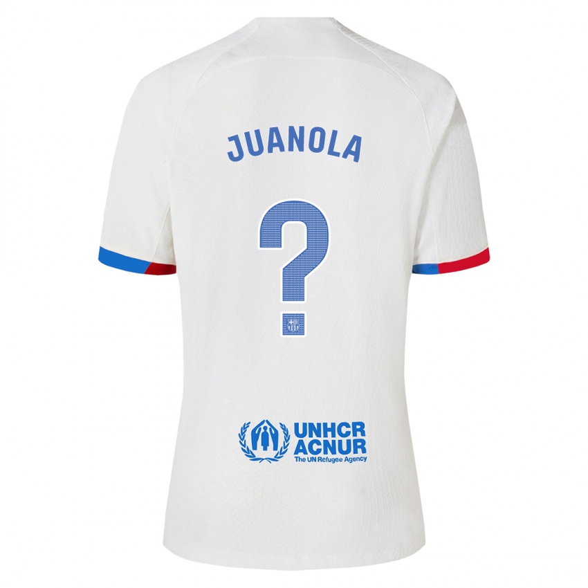 Enfant Maillot Mika Juanola #0 Blanc Tenues Extérieur 2023/24 T-Shirt Belgique