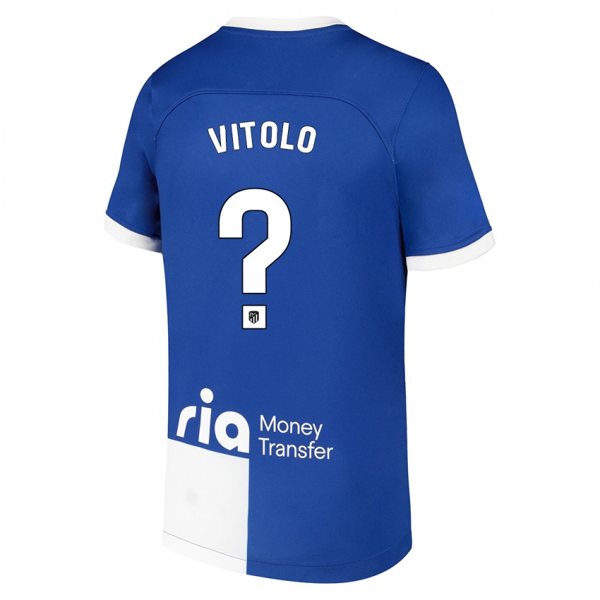 Enfant Maillot Vitolo #0 Bleu Blanc Tenues Extérieur 2023/24 T-Shirt Belgique