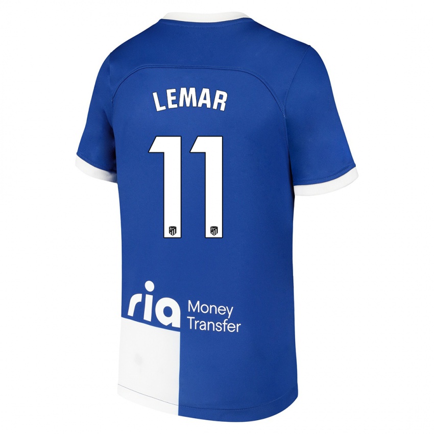 Kinder Thomas Lemar #11 Blau Weiss Auswärtstrikot Trikot 2023/24 T-Shirt Belgien