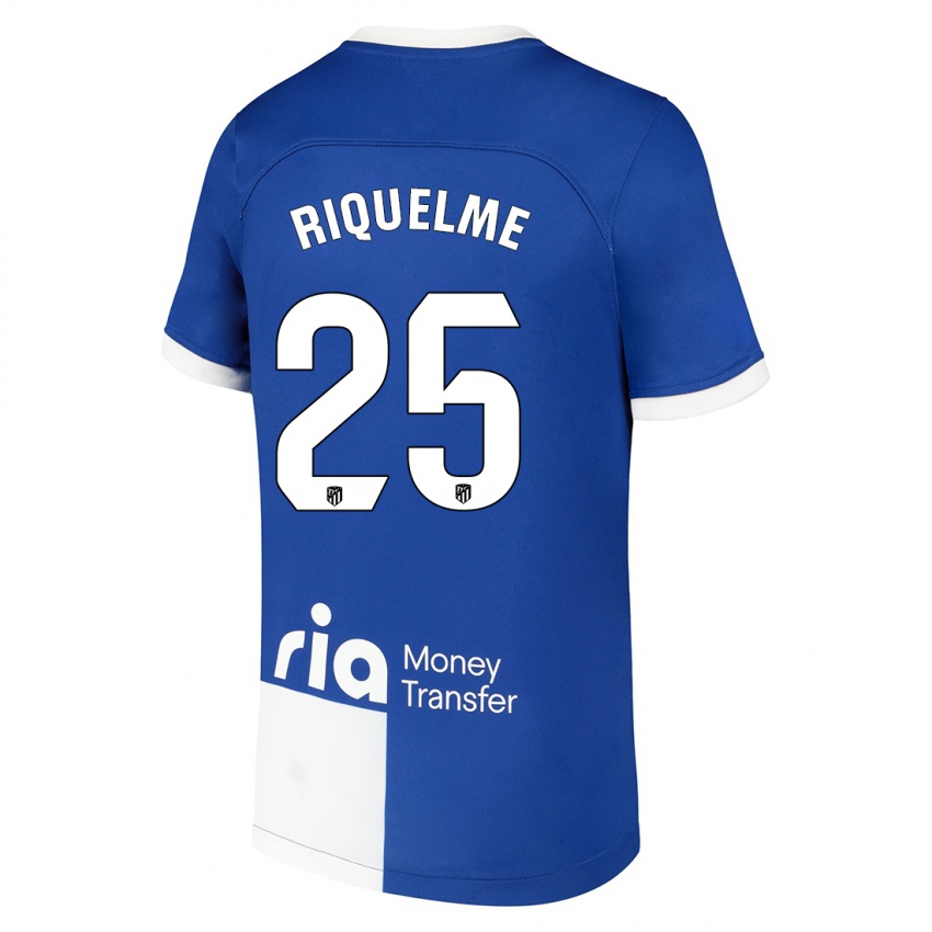Kinder Rodrigo Riquelme #25 Blau Weiss Auswärtstrikot Trikot 2023/24 T-Shirt Belgien