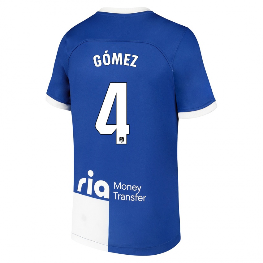 Kinder Mariano Gómez #4 Blau Weiss Auswärtstrikot Trikot 2023/24 T-Shirt Belgien