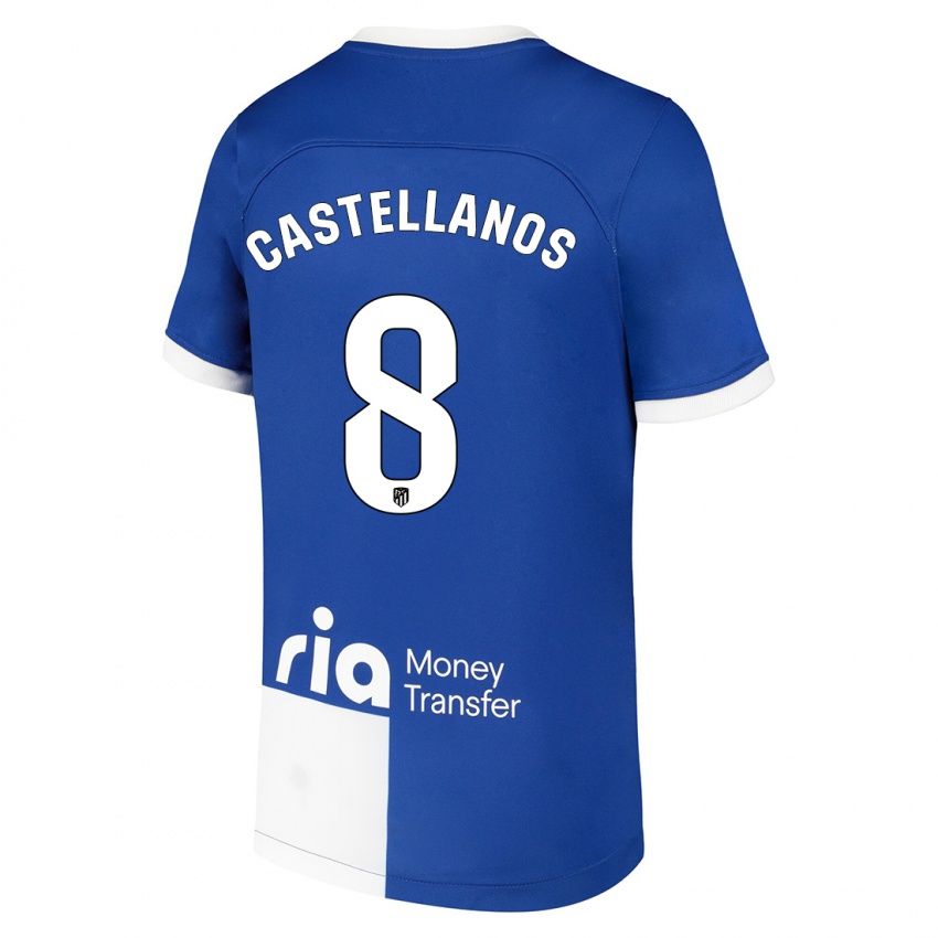 Kinder Jorge Castellanos #8 Blau Weiss Auswärtstrikot Trikot 2023/24 T-Shirt Belgien