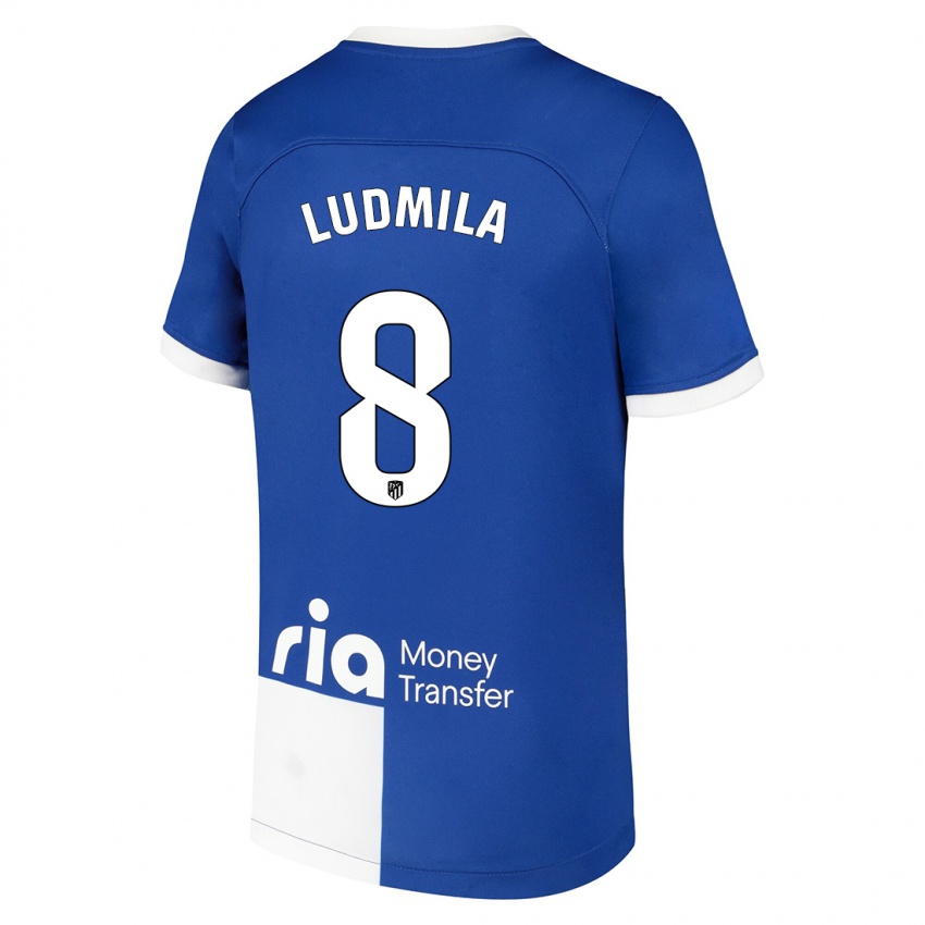 Kinder Ludmila #8 Blau Weiss Auswärtstrikot Trikot 2023/24 T-Shirt Belgien