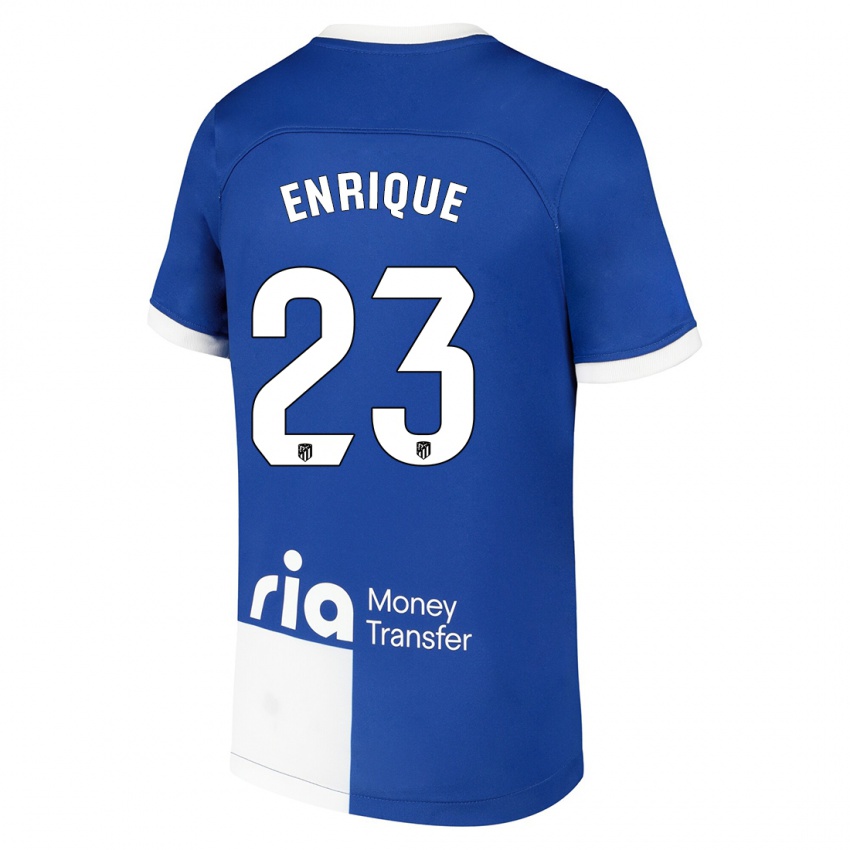 Kinder Gustavo Enrique #23 Blau Weiss Auswärtstrikot Trikot 2023/24 T-Shirt Belgien