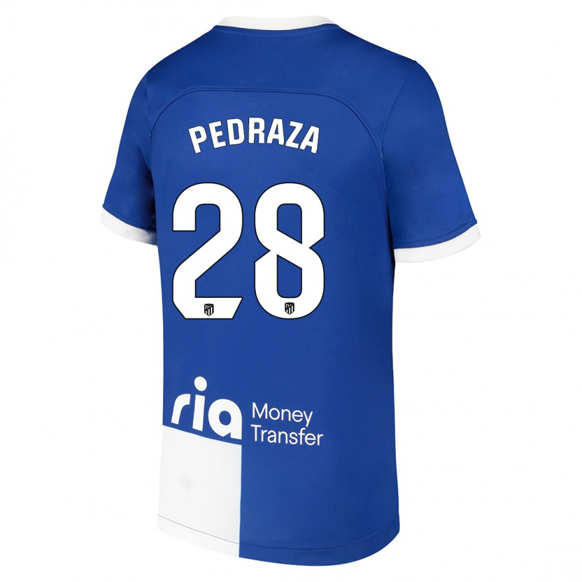 Kinder Alfredo Pedraza #28 Blau Weiss Auswärtstrikot Trikot 2023/24 T-Shirt Belgien