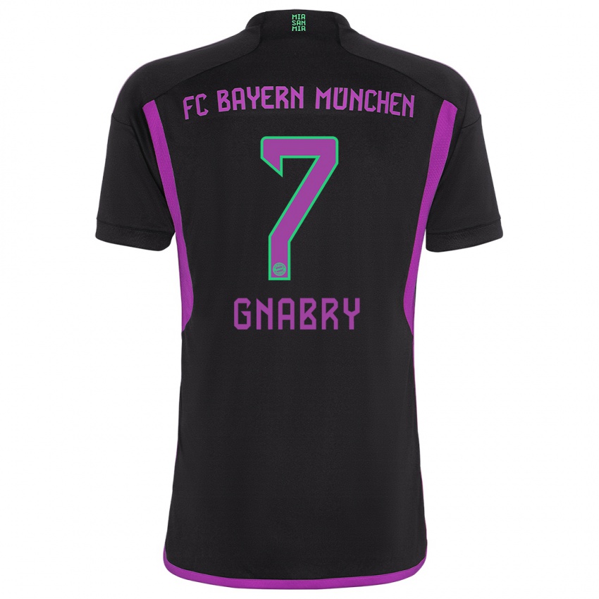 Kinder Serge Gnabry #7 Schwarz Auswärtstrikot Trikot 2023/24 T-Shirt Belgien
