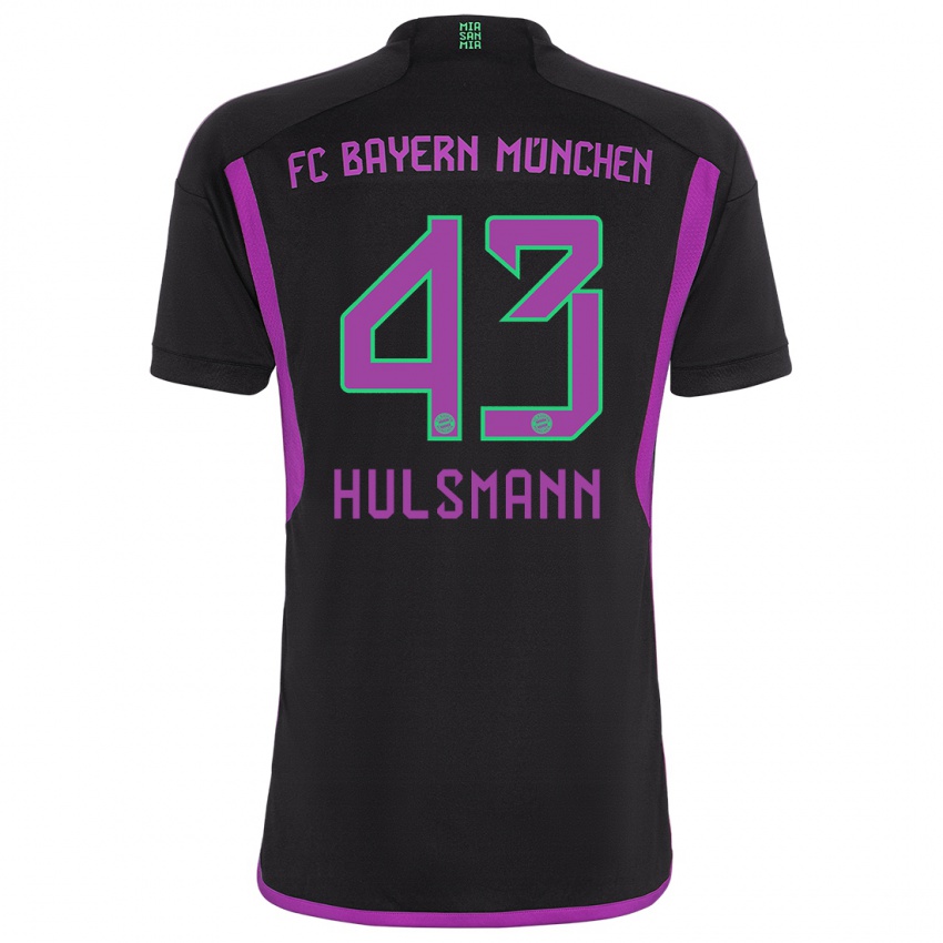Kinder Tom Hulsmann #43 Schwarz Auswärtstrikot Trikot 2023/24 T-Shirt Belgien