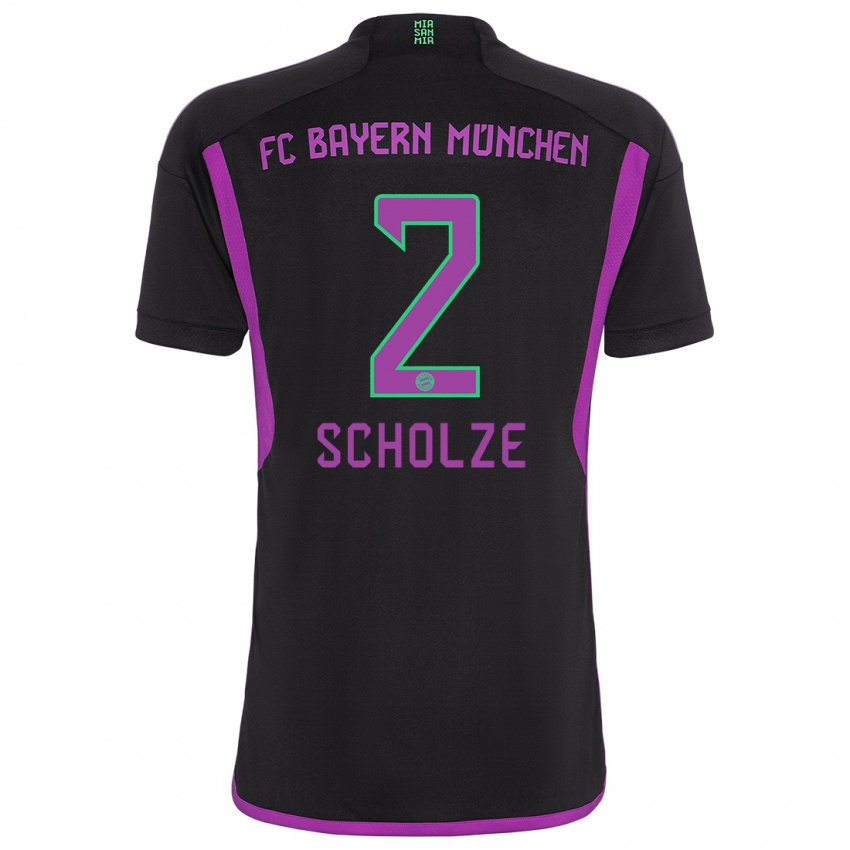 Kinder Max Scholze #2 Schwarz Auswärtstrikot Trikot 2023/24 T-Shirt Belgien