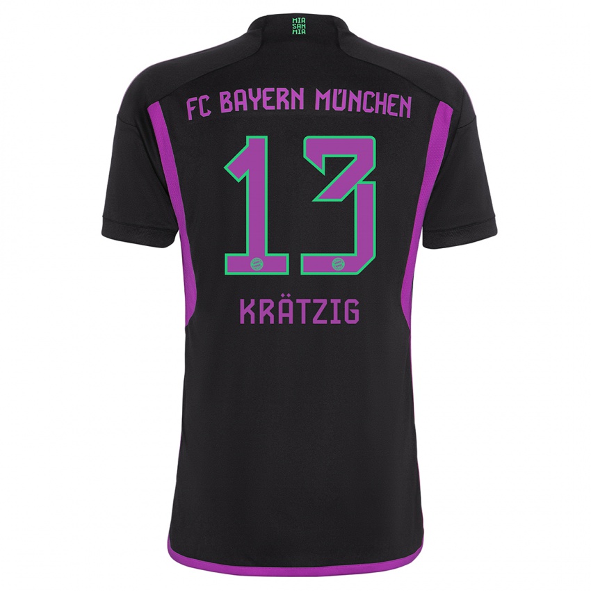 Kinder Frans Krätzig #13 Schwarz Auswärtstrikot Trikot 2023/24 T-Shirt Belgien
