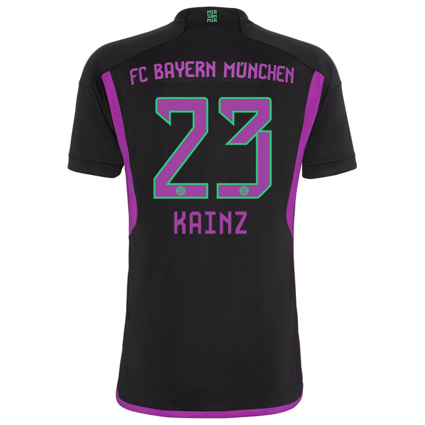 Kinder Manuel Kainz #23 Schwarz Auswärtstrikot Trikot 2023/24 T-Shirt Belgien