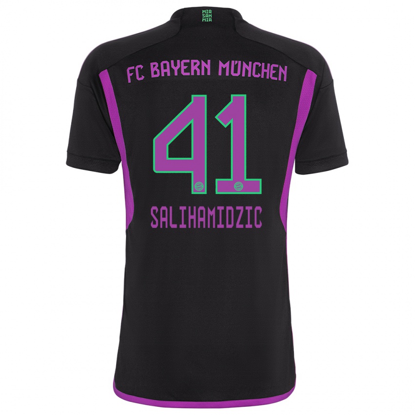 Kinderen Nick Salihamidzic #41 Zwart Uitshirt Uittenue 2023/24 T-Shirt België