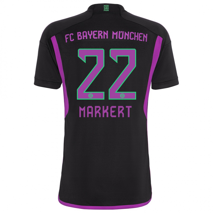 Kinder Leon Markert #22 Schwarz Auswärtstrikot Trikot 2023/24 T-Shirt Belgien