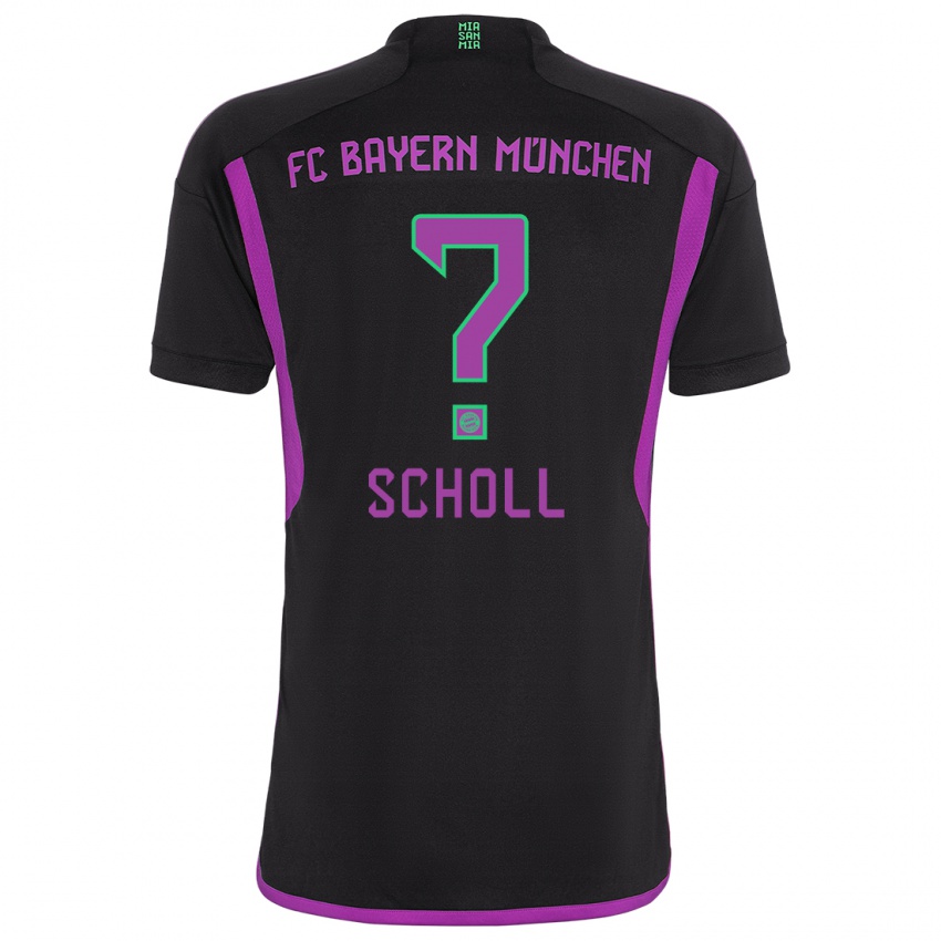 Kinder Paul Scholl #0 Schwarz Auswärtstrikot Trikot 2023/24 T-Shirt Belgien