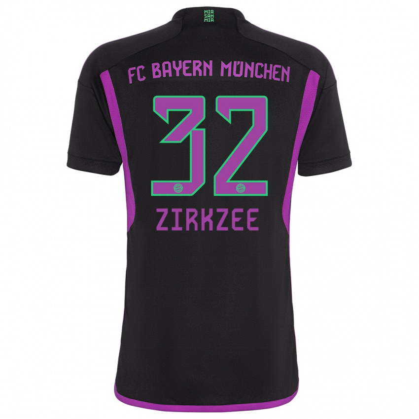 Kinderen Joshua Zirkzee #32 Zwart Uitshirt Uittenue 2023/24 T-Shirt België