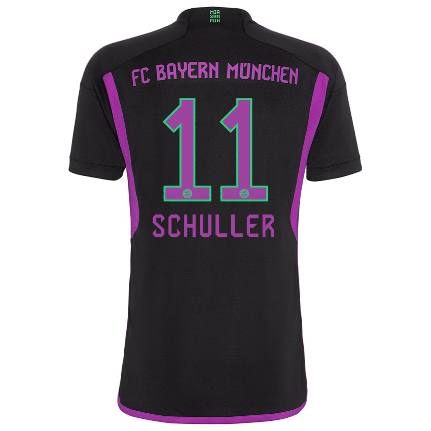 Kinder Lea Schuller #11 Schwarz Auswärtstrikot Trikot 2023/24 T-Shirt Belgien