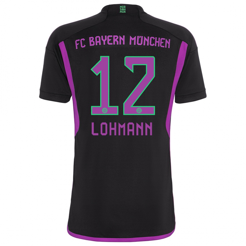 Kinder Sydney Lohmann #12 Schwarz Auswärtstrikot Trikot 2023/24 T-Shirt Belgien
