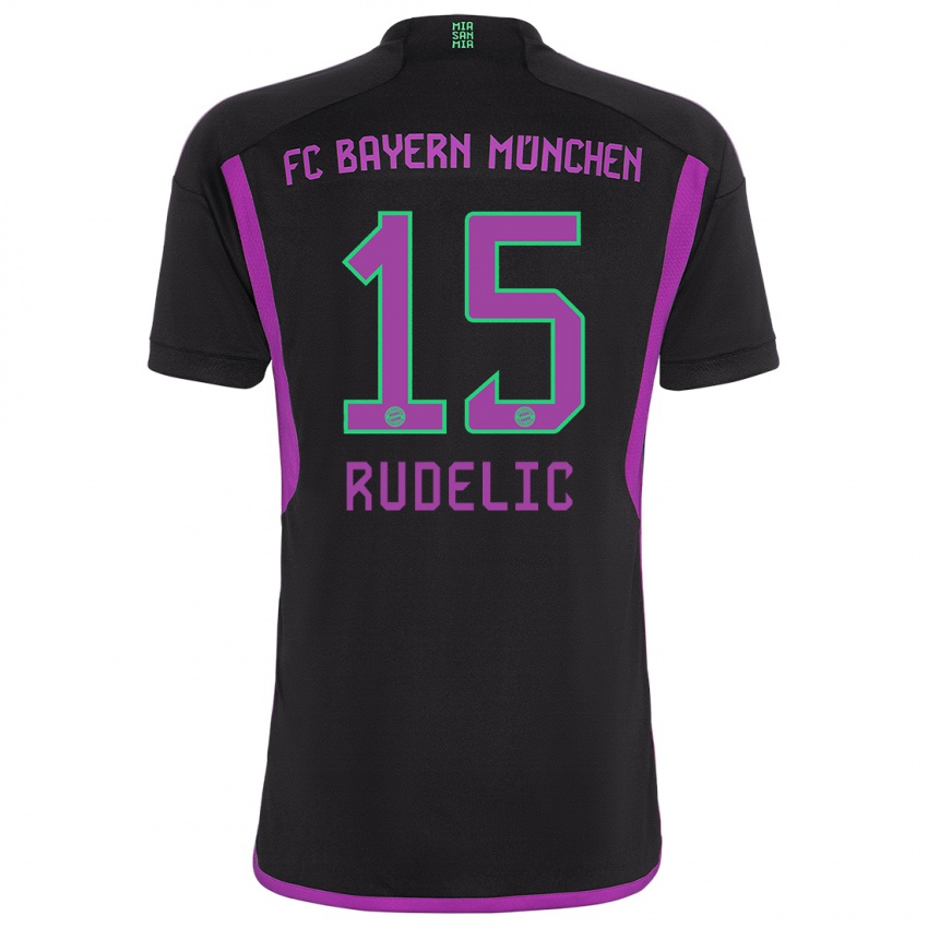 Kinder Ivana Rudelic #15 Schwarz Auswärtstrikot Trikot 2023/24 T-Shirt Belgien