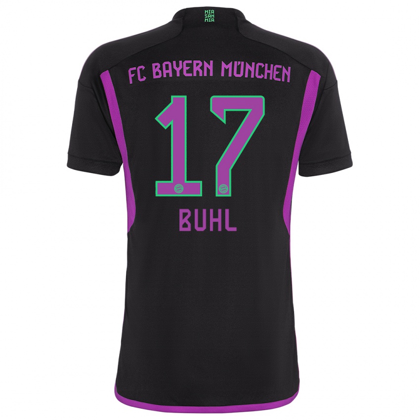 Kinder Klara Buhl #17 Schwarz Auswärtstrikot Trikot 2023/24 T-Shirt Belgien