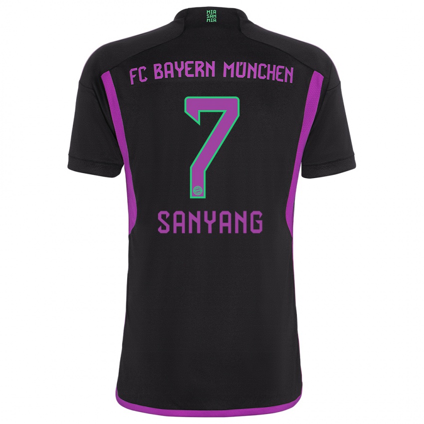 Kinder Mamin Sanyang #7 Schwarz Auswärtstrikot Trikot 2023/24 T-Shirt Belgien