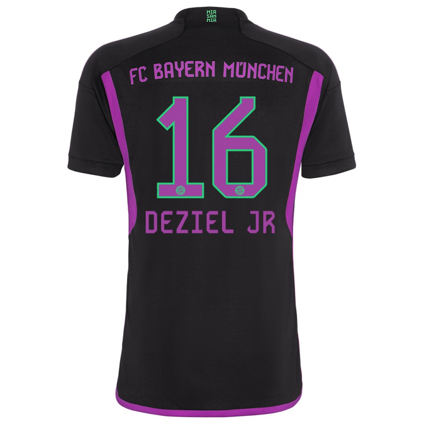 Kinder Robert Deziel Jr #16 Schwarz Auswärtstrikot Trikot 2023/24 T-Shirt Belgien
