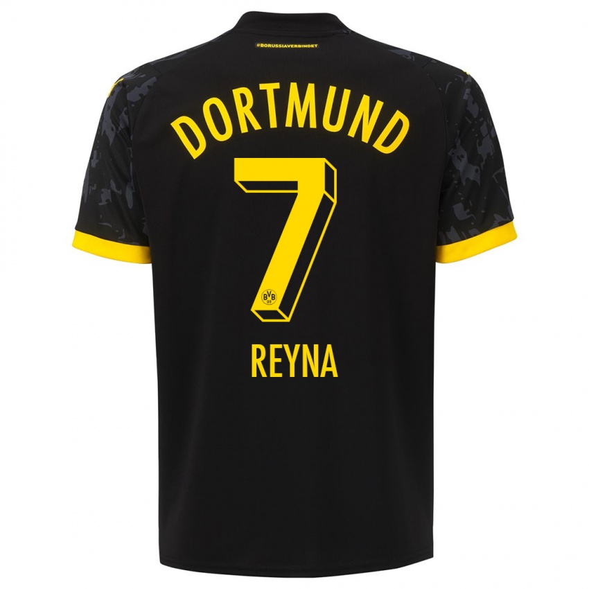 Kinder Giovanni Reyna #7 Schwarz Auswärtstrikot Trikot 2023/24 T-Shirt Belgien