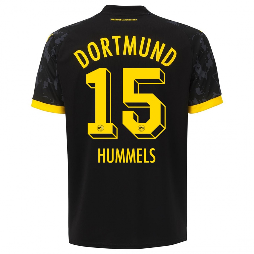 Kinderen Mats Hummels #15 Zwart Uitshirt Uittenue 2023/24 T-Shirt België
