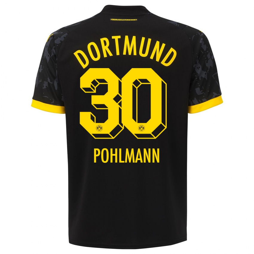 Kinder Ole Pohlmann #30 Schwarz Auswärtstrikot Trikot 2023/24 T-Shirt Belgien