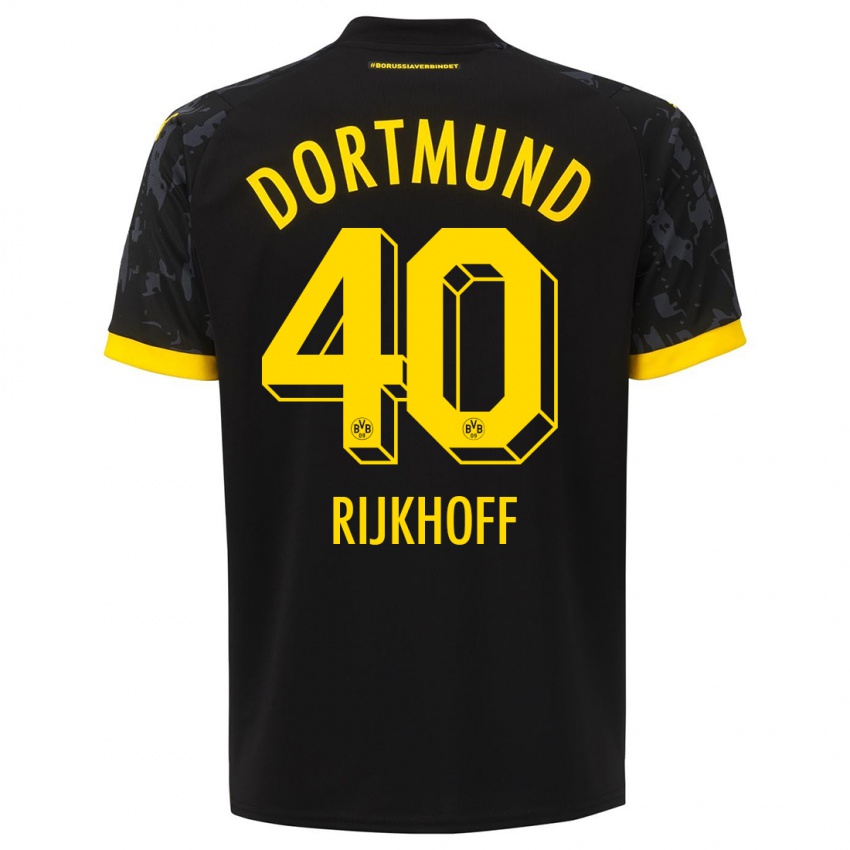 Kinder Julian Rijkhoff #40 Schwarz Auswärtstrikot Trikot 2023/24 T-Shirt Belgien