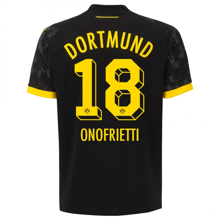 Kinderen Vincenzo Onofrietti #18 Zwart Uitshirt Uittenue 2023/24 T-Shirt België