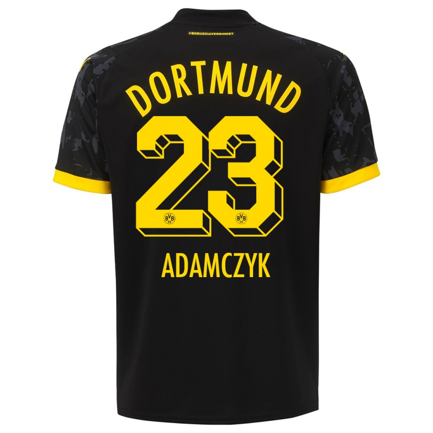 Kinderen Nico Adamczyk #23 Zwart Uitshirt Uittenue 2023/24 T-Shirt België