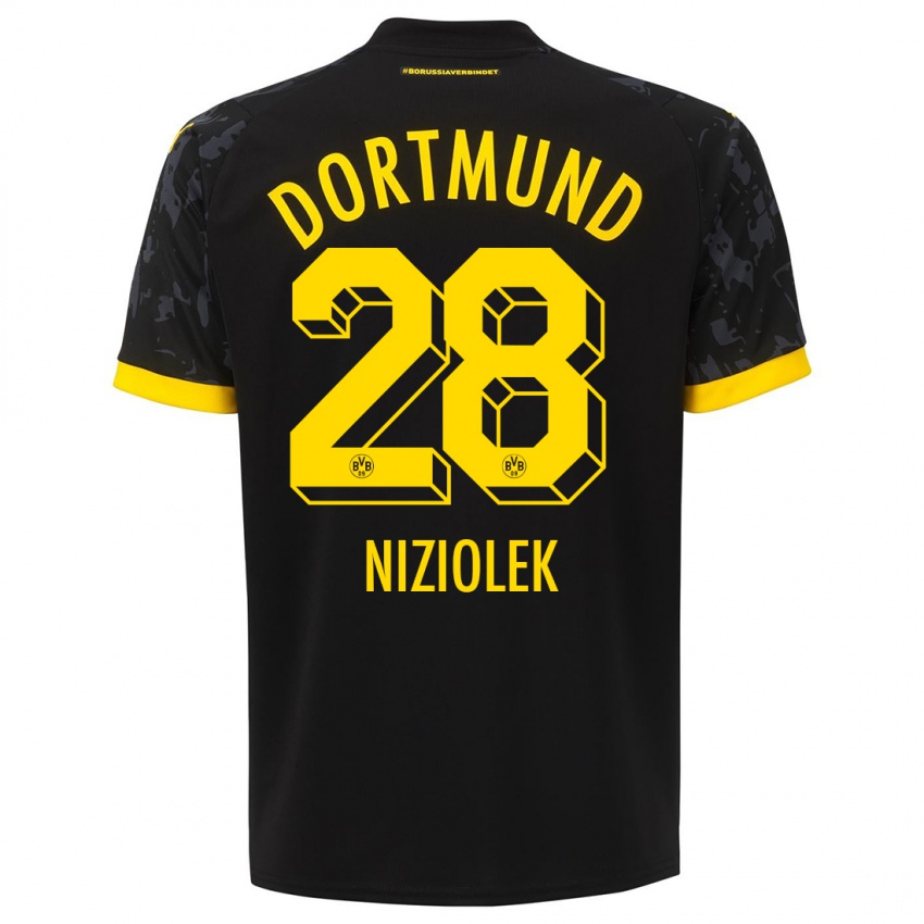 Kinder Alex Niziolek #28 Schwarz Auswärtstrikot Trikot 2023/24 T-Shirt Belgien