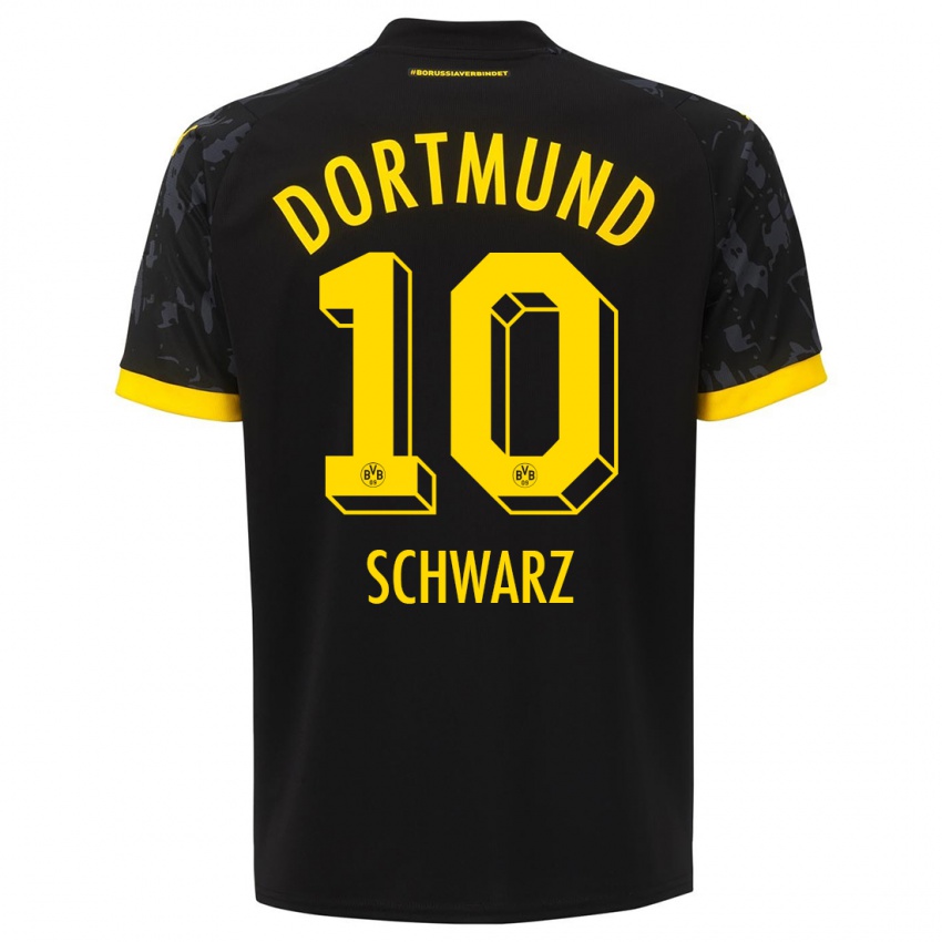 Kinderen Oskar Schwarz #10 Zwart Uitshirt Uittenue 2023/24 T-Shirt België