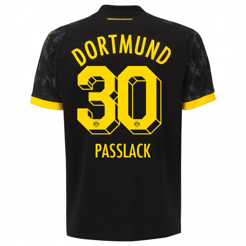 Kinder Felix Passlack #30 Schwarz Auswärtstrikot Trikot 2023/24 T-Shirt Belgien