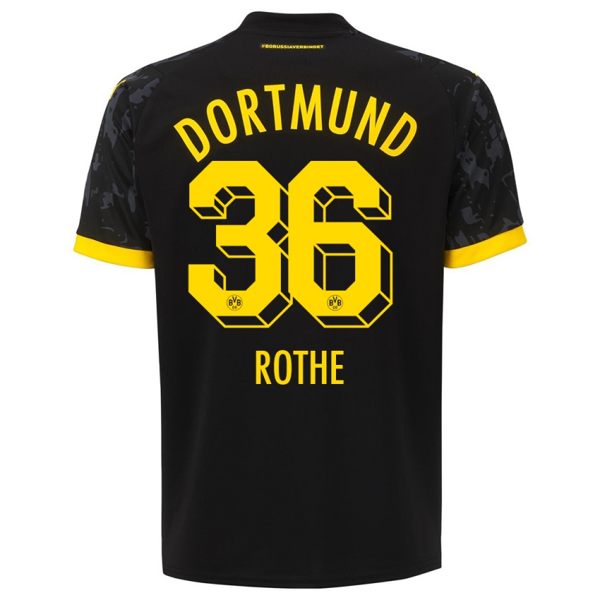 Kinder Tom Rothe #36 Schwarz Auswärtstrikot Trikot 2023/24 T-Shirt Belgien