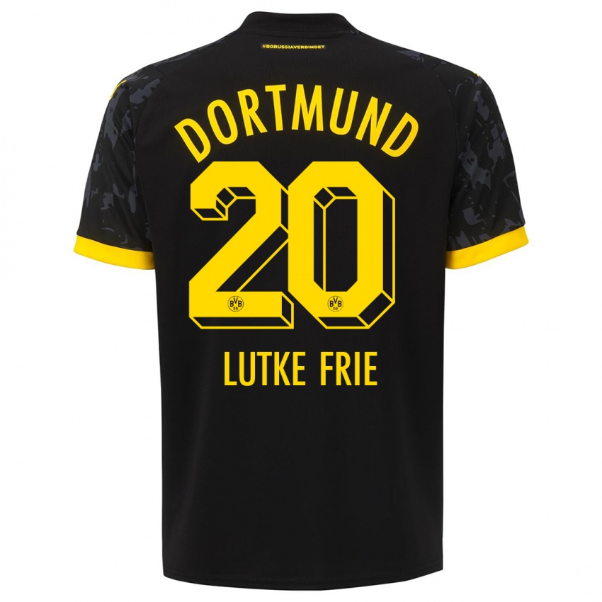 Kinderen Dennis Lutke-Frie #20 Zwart Uitshirt Uittenue 2023/24 T-Shirt België