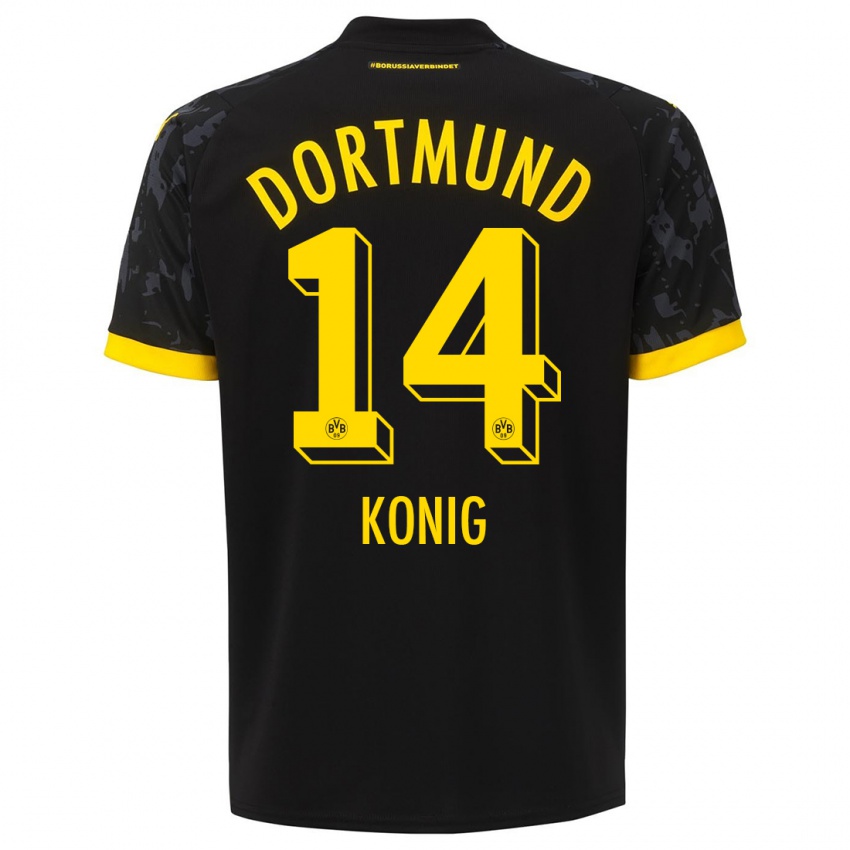 Kinder Raul Konig #14 Schwarz Auswärtstrikot Trikot 2023/24 T-Shirt Belgien