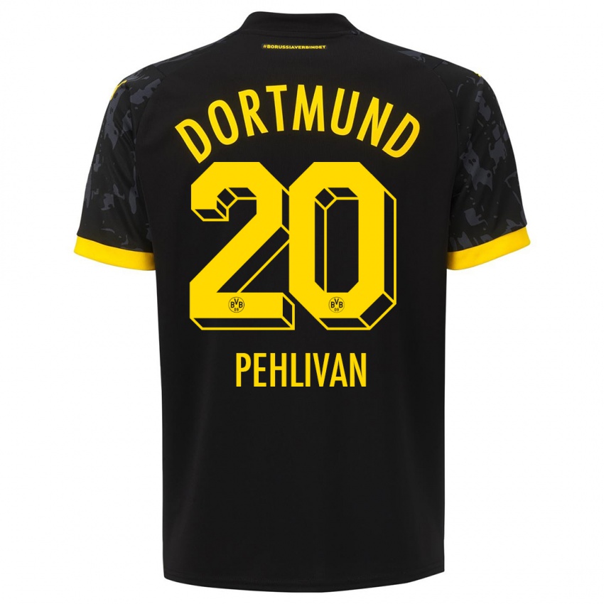 Kinder Miran Pehlivan #20 Schwarz Auswärtstrikot Trikot 2023/24 T-Shirt Belgien