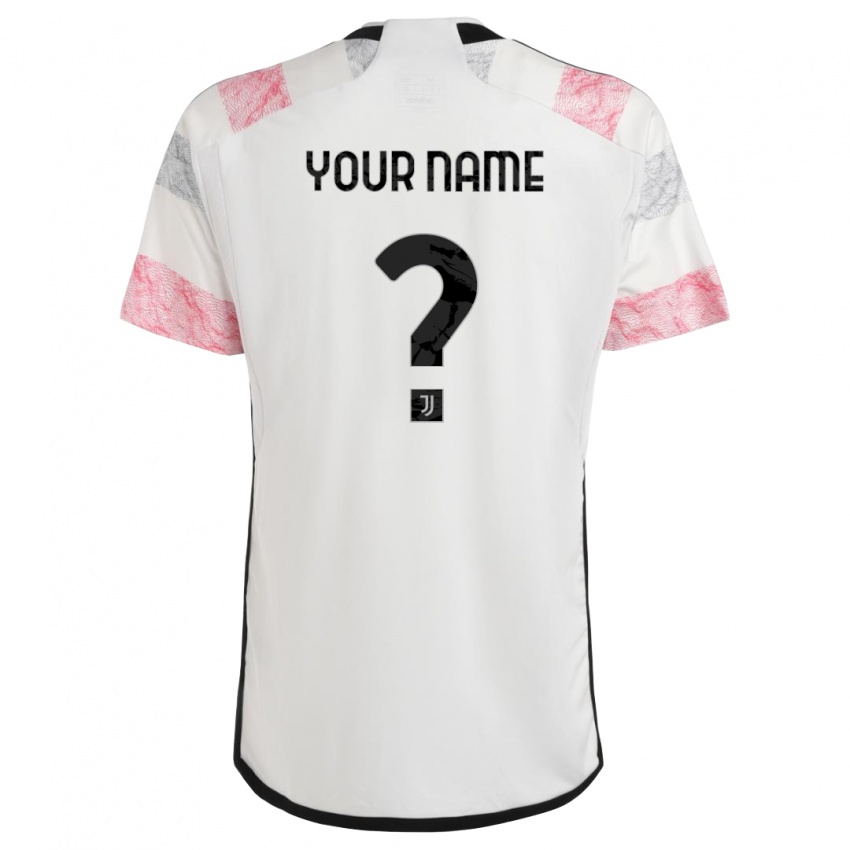 Enfant Maillot Votre Nom #0 Blanc Rose Tenues Extérieur 2023/24 T-Shirt Belgique