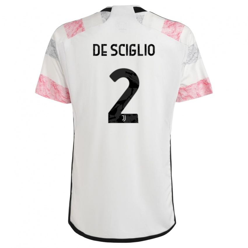 Kinder Mattia De Sciglio #2 Weiß Rosa Auswärtstrikot Trikot 2023/24 T-Shirt Belgien