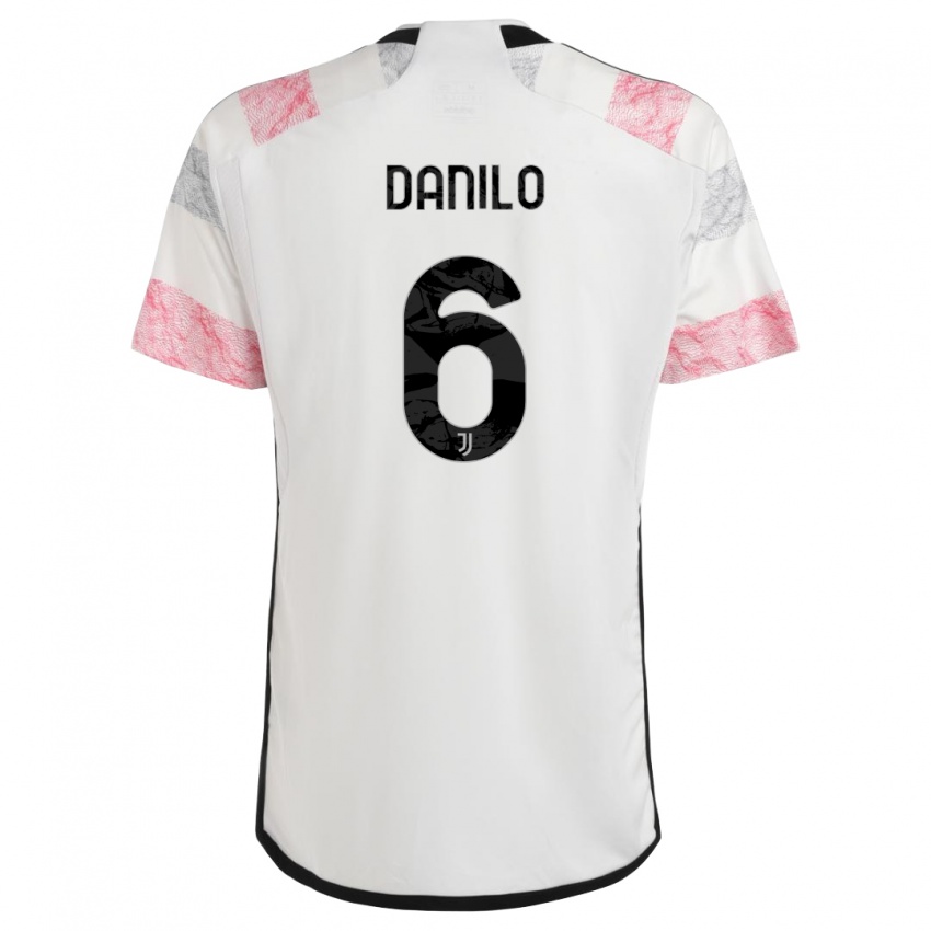 Enfant Maillot Danilo #6 Blanc Rose Tenues Extérieur 2023/24 T-Shirt Belgique