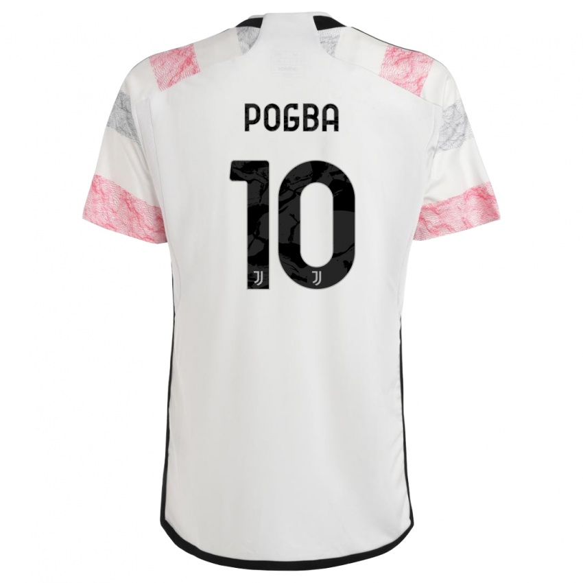 Kinder Paul Pogba #10 Weiß Rosa Auswärtstrikot Trikot 2023/24 T-Shirt Belgien