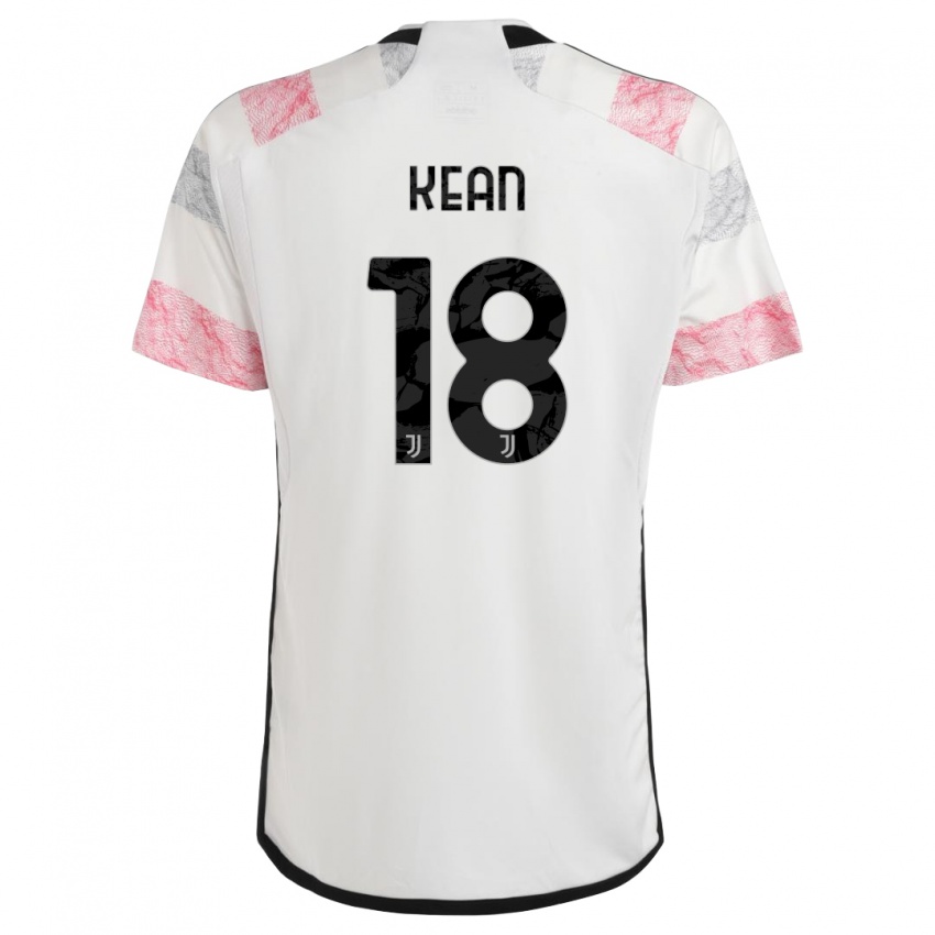 Kinder Moise Kean #18 Weiß Rosa Auswärtstrikot Trikot 2023/24 T-Shirt Belgien