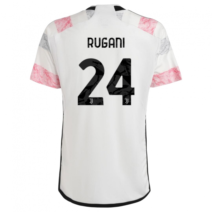 Kinder Daniele Rugani #24 Weiß Rosa Auswärtstrikot Trikot 2023/24 T-Shirt Belgien