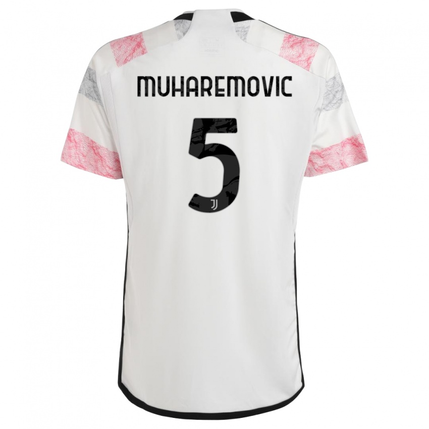 Kinderen Tarik Muharemovic #5 Wit Roze Uitshirt Uittenue 2023/24 T-Shirt België
