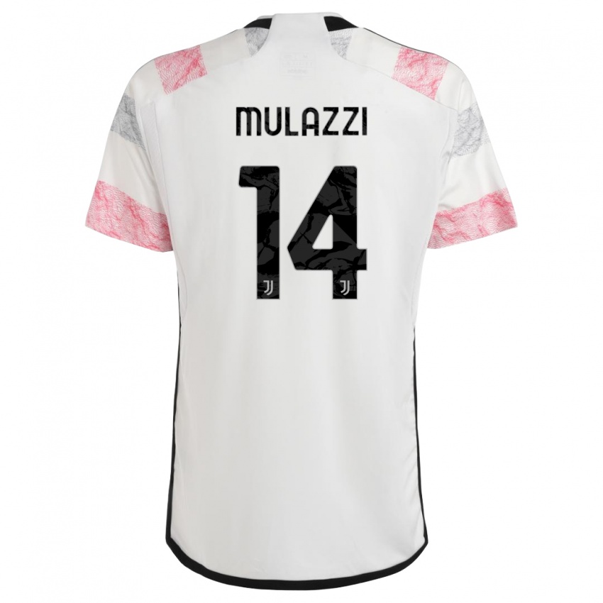 Kinder Gabriele Mulazzi #14 Weiß Rosa Auswärtstrikot Trikot 2023/24 T-Shirt Belgien