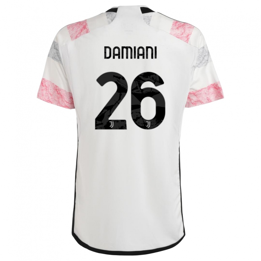 Kinder Samuele Damiani #26 Weiß Rosa Auswärtstrikot Trikot 2023/24 T-Shirt Belgien
