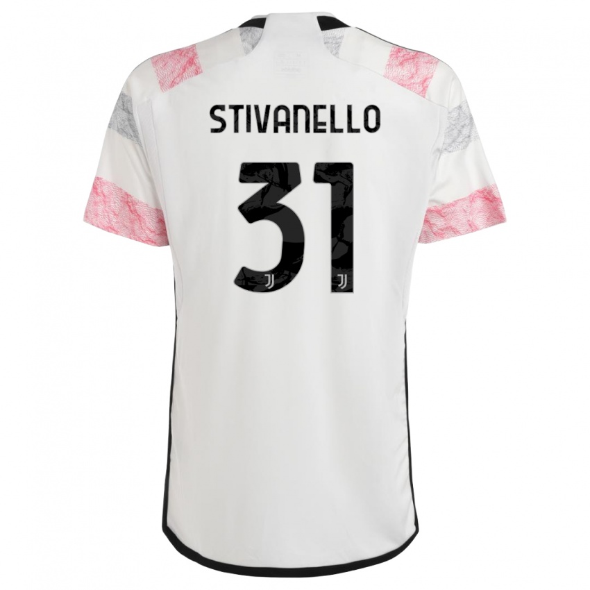 Kinderen Riccardo Stivanello #31 Wit Roze Uitshirt Uittenue 2023/24 T-Shirt België