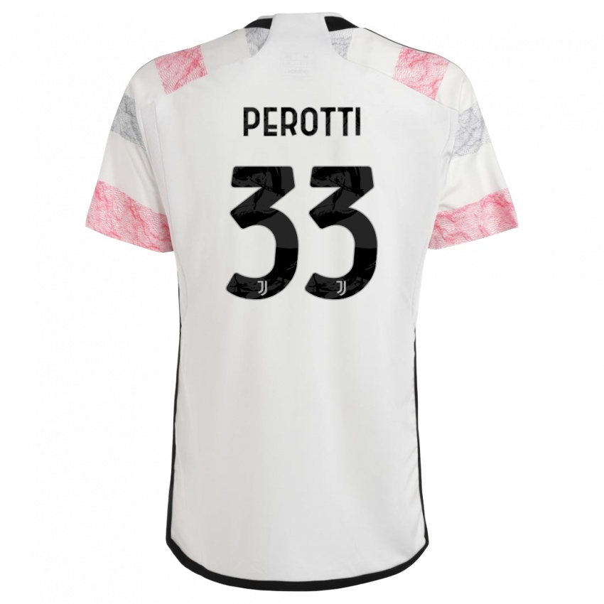 Kinder Clemente Perotti #33 Weiß Rosa Auswärtstrikot Trikot 2023/24 T-Shirt Belgien